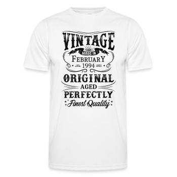 Vintage Made In 1994 Baujahr Februar 1994 Geboren - Männer Funktions-T-Shirt - Weiß - Vorne - AI Model Male 178 dark (178cm)