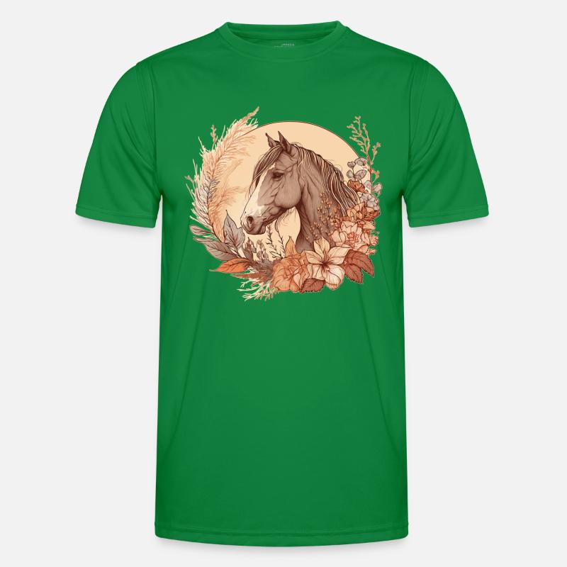 Pferd Boho Männer Funktions-T-Shirt