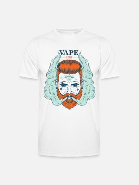 Vaper smoking bearded hipster - Men's Functional T-Shirt - white