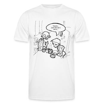 Necromania; Le petit déjeuner est servi - T-shirt sport Homme - blanc - Devant - AI Model Male 178 dark (178cm)