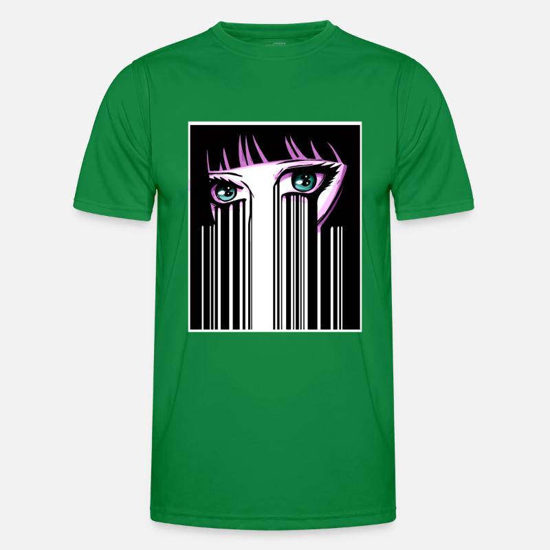 Anime Eyes Japan Barcode Men's Functional T-Shirt