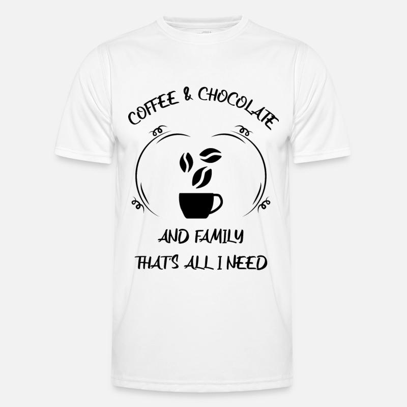 Kaffee Espresso Käffchen & Schokolade - Männer Funktions-T-Shirt - Weiß