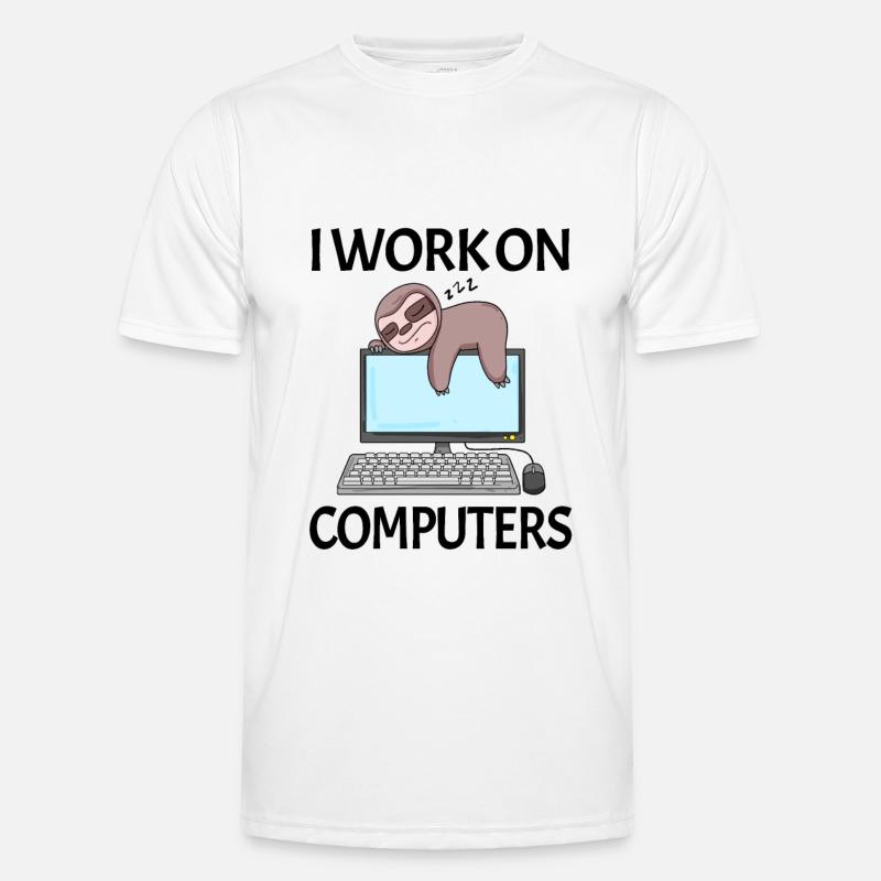 Computer Nerd Programmer Men Gift - Men's Functional T-Shirt - white