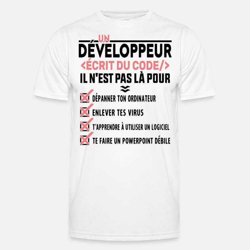 Un Développeur Écrit du Code Cadeau T-shirt sport Homme