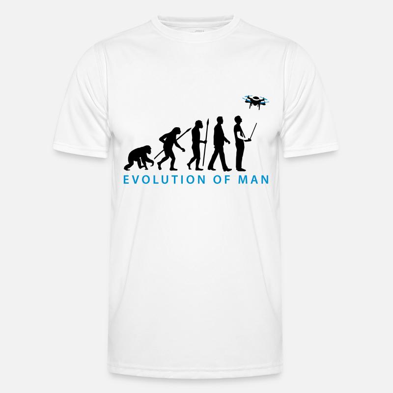Evolution Modellflieger Drohne 4 Propeller - Männer Funktions-T-Shirt - Weiß