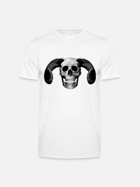 Ram Skull - Men's Functional T-Shirt - white