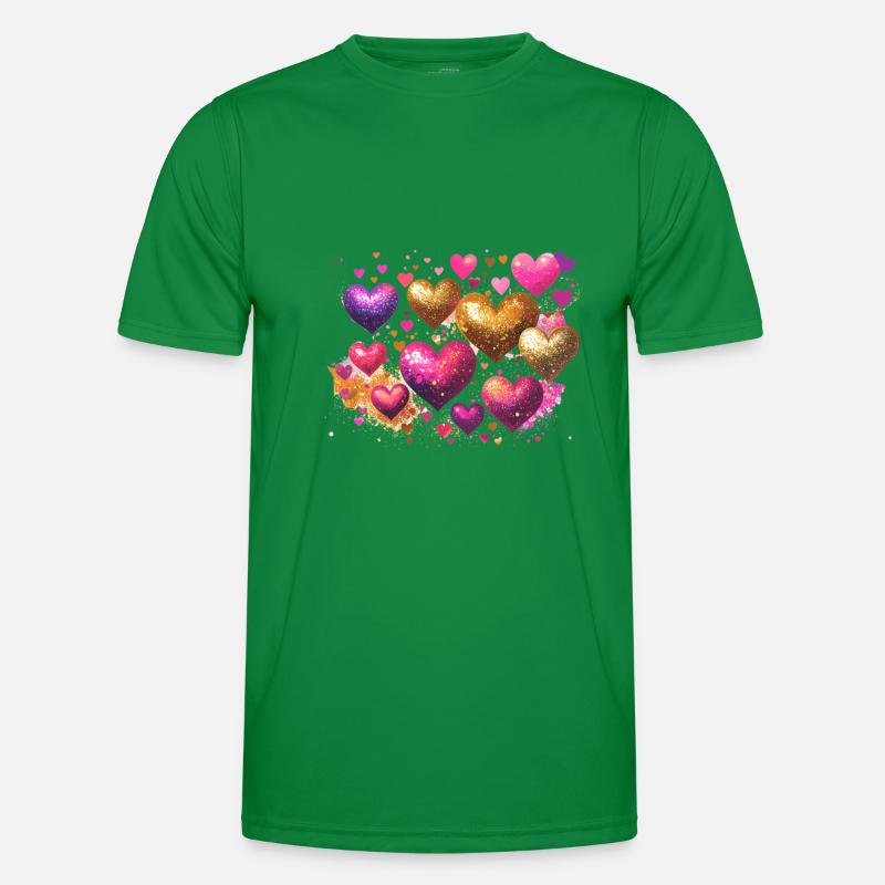 coeurs,or,rose,graffiti,coeur T-shirt sport Homme