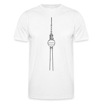 Fernsehturm Berlin - Männer Funktions-T-Shirt - Weiß - Vorne - AI Model Male 178 dark (178cm)