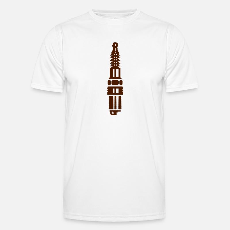 Zündkerze / spark plug (1c) - Männer Funktions-T-Shirt - Weiß