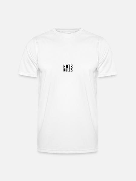HATE RULES - SIMPLE - Men's Functional T-Shirt - white