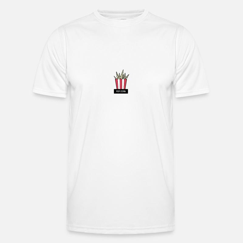 "POP CORN" - Men's Functional T-Shirt - white