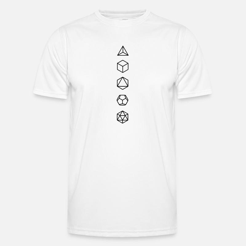 Platonische Körper Bausteine des Lebens Elemente - Männer Funktions-T-Shirt - Weiß