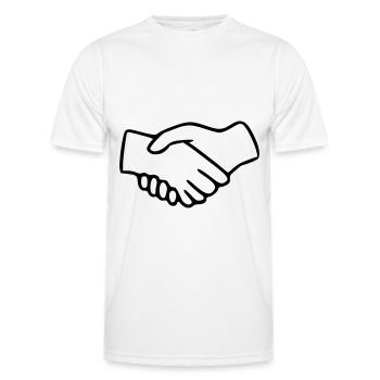 Emoji Hands Shake Sketch Black - Men's Functional T-Shirt - white - Front - AI Model Male 178 dark (178cm)