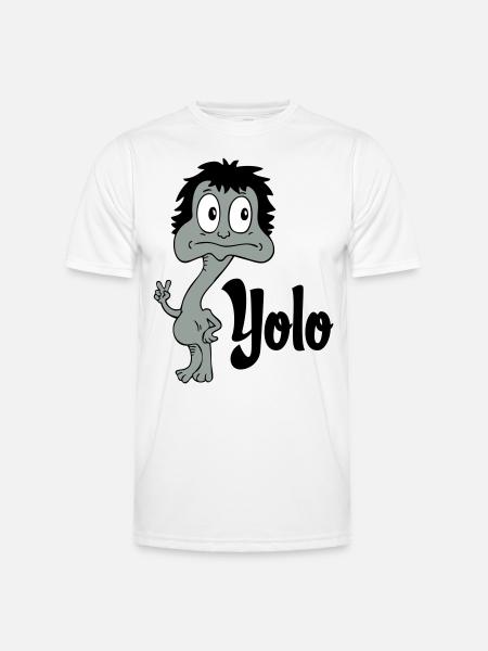 Sprüche Lustige Comic Yolo - Männer Funktions-T-Shirt - Weiß