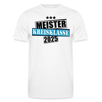 Meister Kreisklasse 2025 Aufstiegstrikot - Männer Funktions-T-Shirt - Weiß - Vorne - AI Model Male 178 dark (178cm)