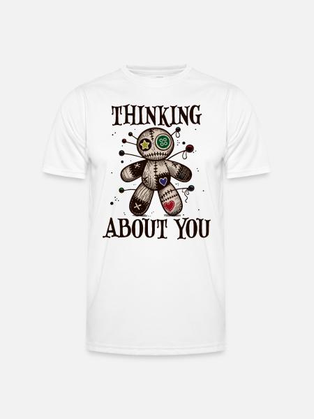 Thinking about you, Voodoo Doll - Men's Functional T-Shirt - white