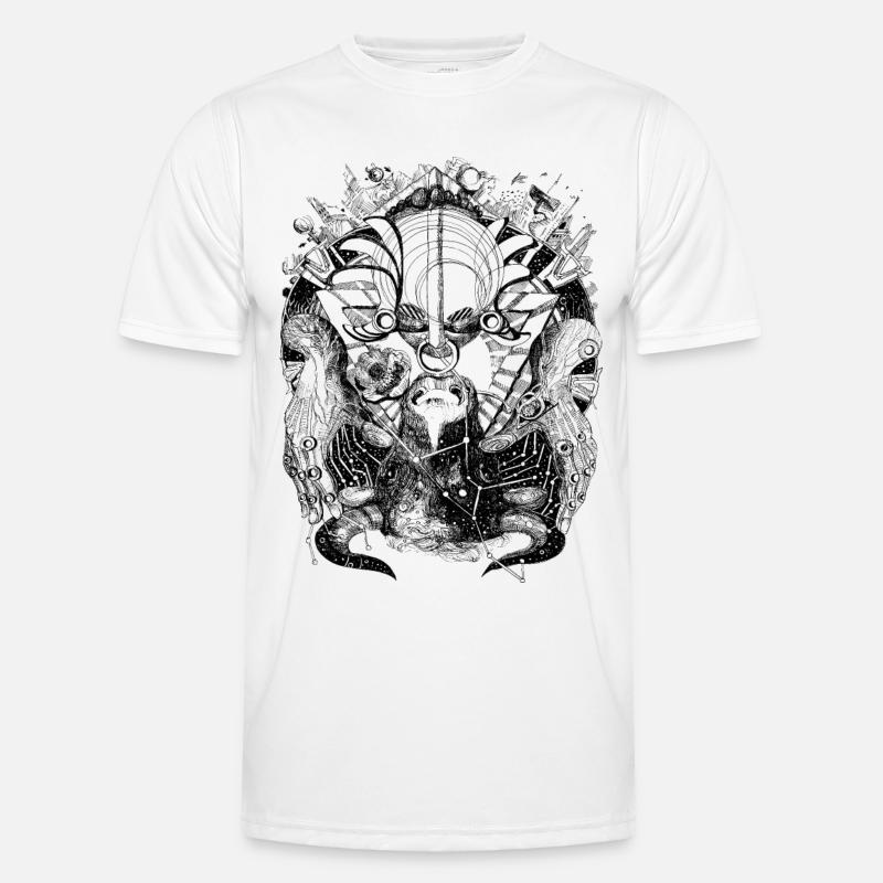 Uranus in Taurus - Black on White Men's Functional T-Shirt