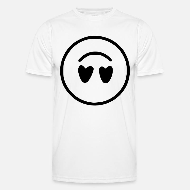 Emoji sketch upside down black - Men's Functional T-Shirt - white