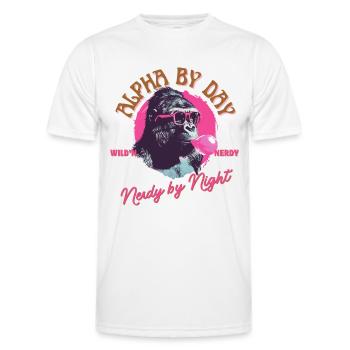 Gorilla mit Sonnenbrille und Kaugummi Pink - Männer Funktions-T-Shirt - Weiß - Vorne - AI Model Male 178 dark (178cm)