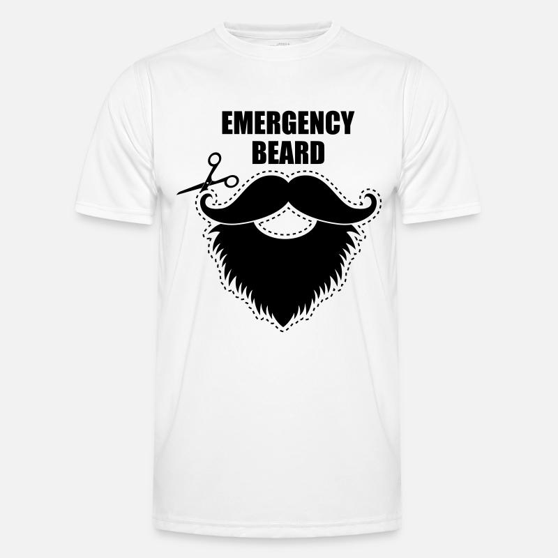 hipster beard mustache - Men's Functional T-Shirt - white