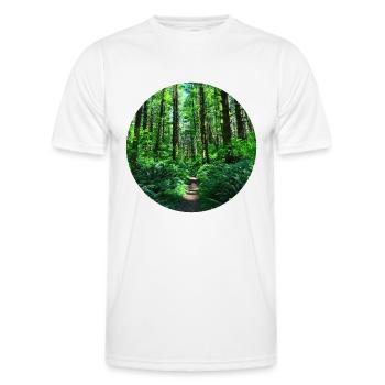 Forêts forêts arbres nature forêt verte route forêt - T-shirt sport Homme - blanc - Devant - AI Model Male 178 dark (178cm)