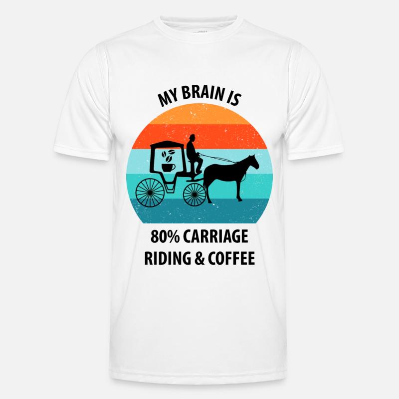 Kutscher Kutsche Pferdekutscher Kaffee Männer Funktions-T-Shirt
