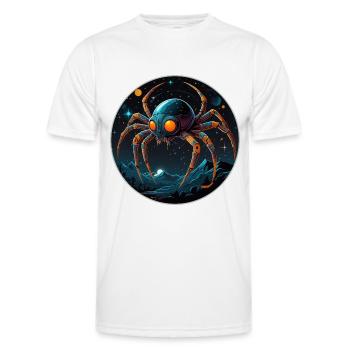 Space spider in space in orbit - Men's Functional T-Shirt - white - Front - AI Model Male 178 dark (178cm)