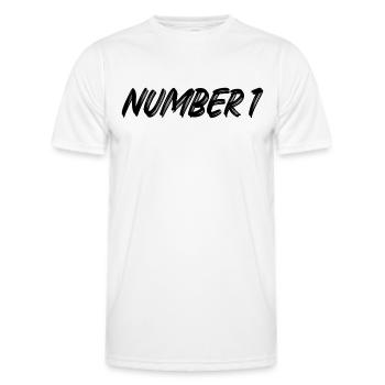 Number 1 - eins - erster - erste - 1 - Nummer 1 - Männer Funktions-T-Shirt - Weiß - Vorne - AI Model Male 178 dark (178cm)