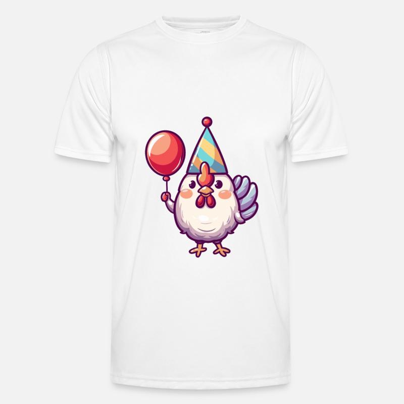 Hahn Geburtstag Comic Männer Funktions-T-Shirt