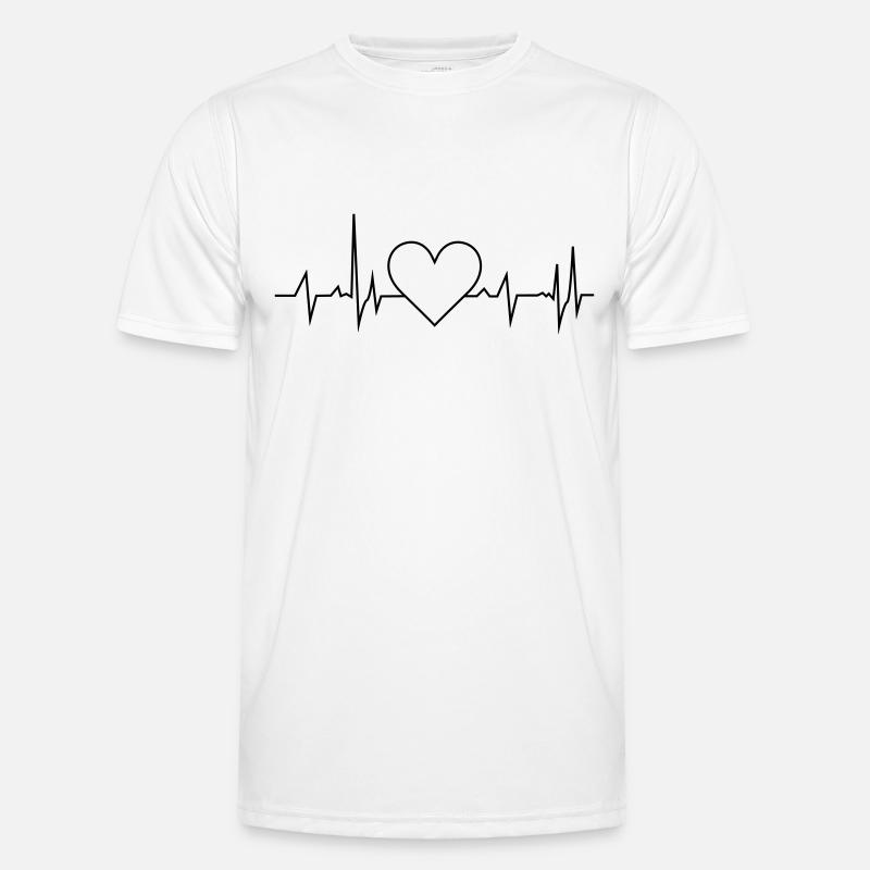 Herz Frequenz - Männer Funktions-T-Shirt - Weiß