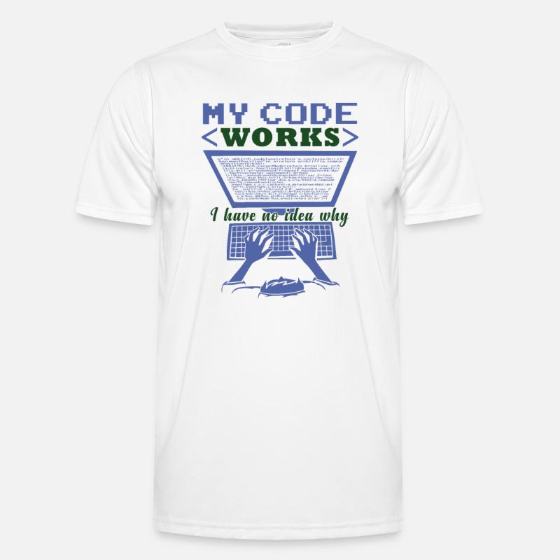 Funny Code Joke Coding - Men's Functional T-Shirt - white