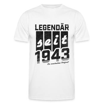 LEGENDÄR SEIT 1943 WASCHECHTES ORIGINAL GEBURTSTAG - Männer Funktions-T-Shirt - Weiß - Vorne - AI Model Male 178 dark (178cm)