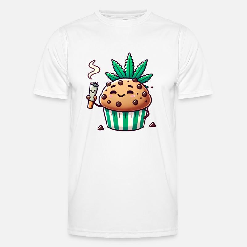 Chill Muffin with Leaf Joint - Men's Functional T-Shirt - white