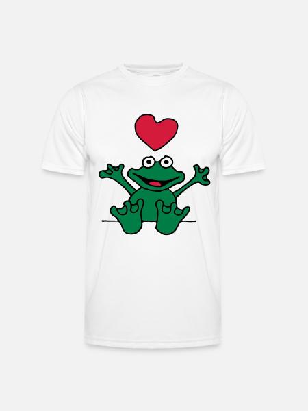 heart_frog_1220113c_b - Männer Funktions-T-Shirt - Weiß