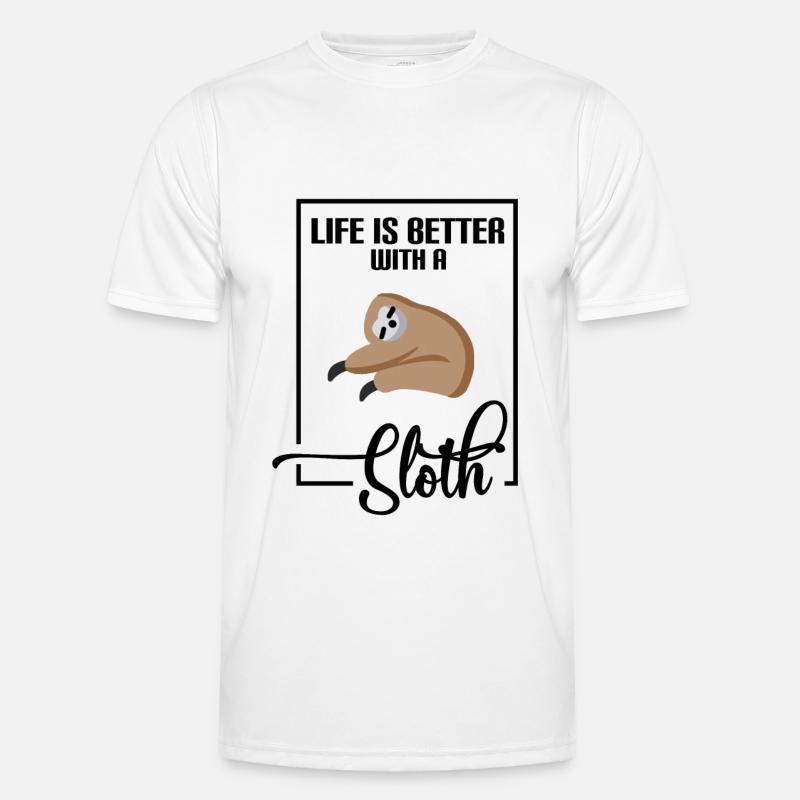 Faultier Sloth Männer Funktions-T-Shirt