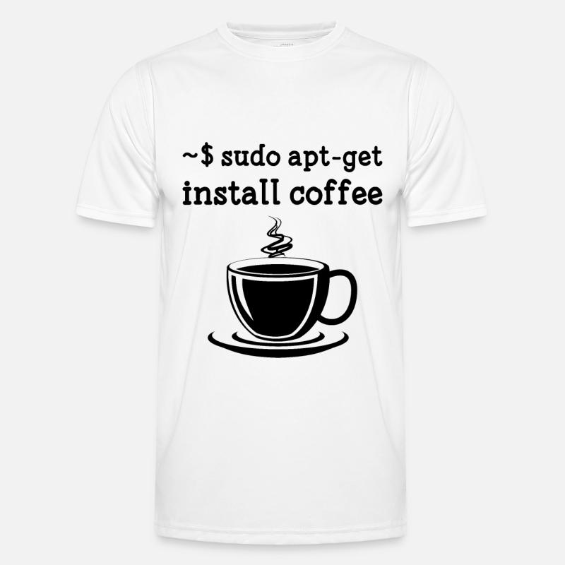 Linux Sudo Apt-Get Install Coffee - Men's Functional T-Shirt - white