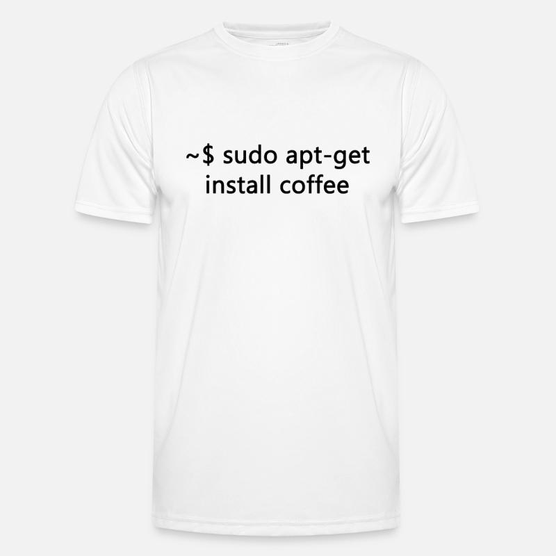 Sysadmin Linux Sudo Apt-Get Kaffee Programmierer - Männer Funktions-T-Shirt - Weiß