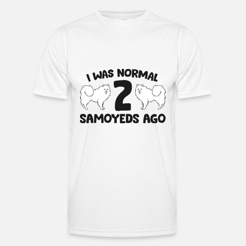 J’étais normal 2 Samoyèdes devant de drôles de Samoyèdes - T-shirt sport Homme - blanc