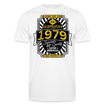 1979 FEBRUARY - T-shirt sport Homme - blanc - Devant - AI Model Male 178 dark (178cm)
