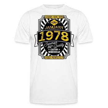 1978 FEBRUAR - Männer Funktions-T-Shirt - Weiß - Vorne - AI Model Male 178 dark (178cm)