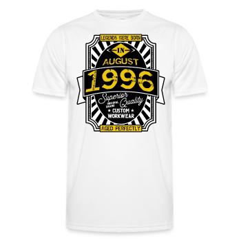 1996 AUGUST - Men's Functional T-Shirt - white - Front - AI Model Male 178 dark (178cm)