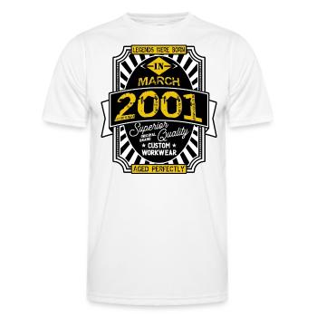 2001 MARCH - T-shirt sport Homme - blanc - Devant - AI Model Male 178 dark (178cm)