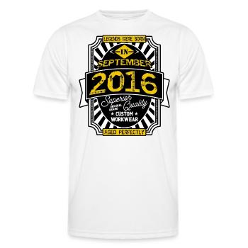 2016 SEPTEMBER - T-shirt sport Homme - blanc - Devant - AI Model Male 178 dark (178cm)