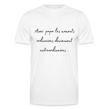 avec papa les moments ordinaires deviennent extra - T-shirt sport Homme - blanc - Devant - AI Model Male 178 dark (178cm)