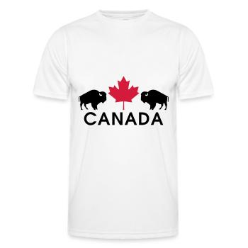 Canada Ahorn Bison - T-shirt sport Homme - blanc - Devant - AI Model Male 178 dark (178cm)