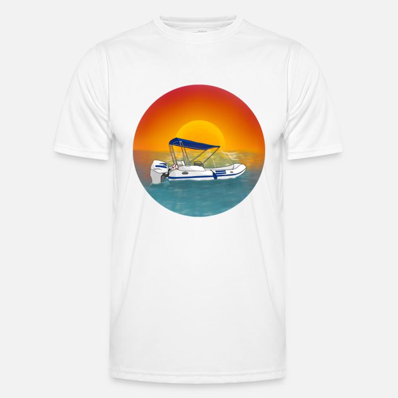 Schlauchboot Motorboot Männer Funktions-T-Shirt