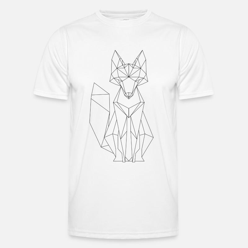 Fox polygon design - Men's Functional T-Shirt - white