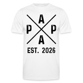 Papa Est. 2026 - Männer Funktions-T-Shirt - Weiß - Vorne - AI Model Male 178 dark (178cm)