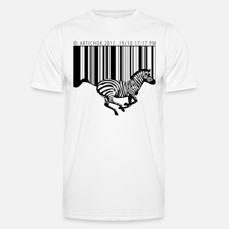 Zebra barcode - Männer Funktions-T-Shirt - Weiß