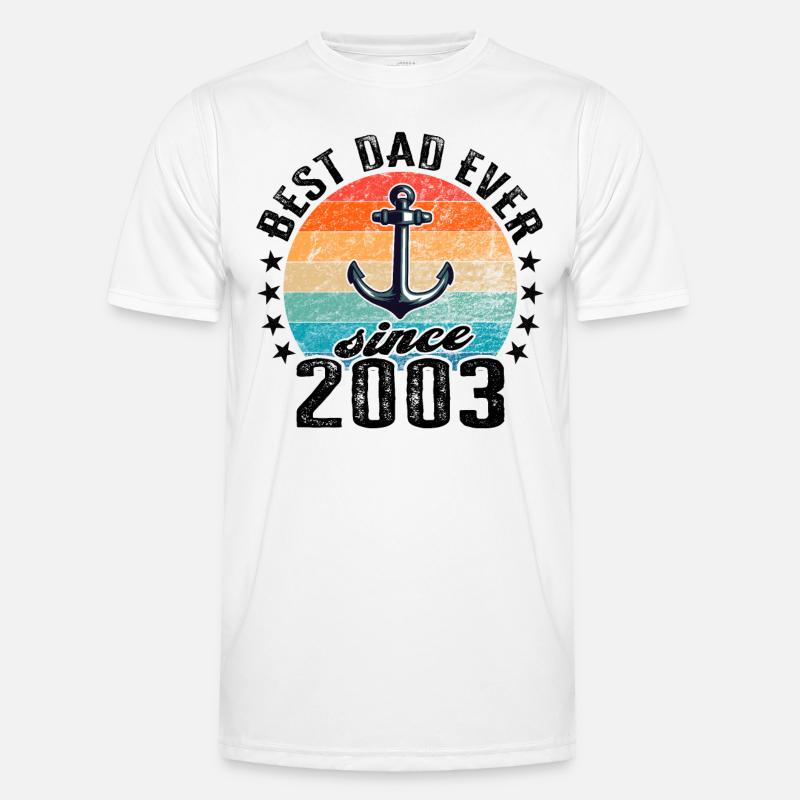 Bester Papa der Welt seit 2003 Anker Männer Funktions-T-Shirt